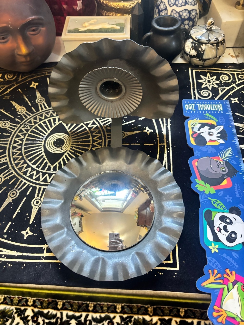 VINTAGE LENOX AMERICANA COLLECTION CANDLE MIRROR & WALL SCONCE! CREEPY! - Picture 8 of 13
